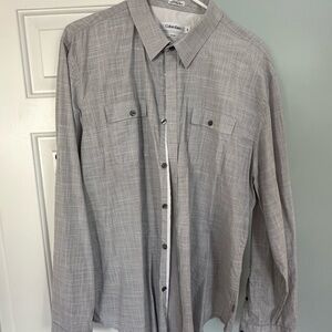 Calvin Klein Gray Casual Button Down Shirt